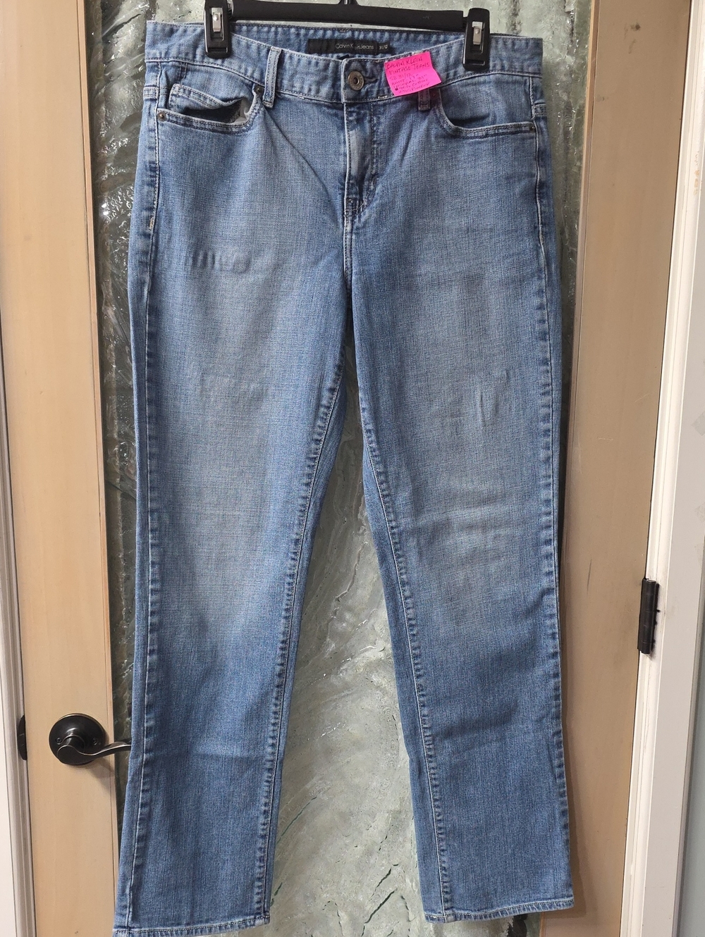 Vintage 90s Calvin Klein Jeans Skinny Fit Blue Denim Size 12x32 Y2K Flawless